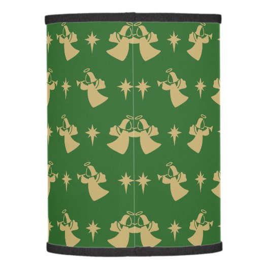 Christmas Angel Nativity Star Green Gold Lamp Shade (Back)