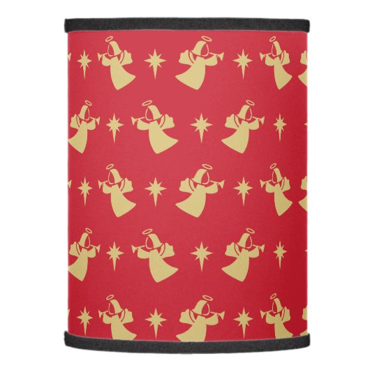 Christmas Angel Nativity Star Red Gold Lamp Shade (Left)