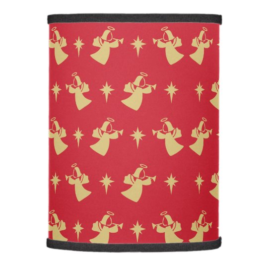 Christmas Angel Nativity Star Red Gold Lamp Shade (Right)