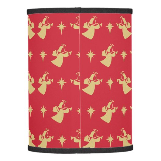 Christmas Angel Nativity Star Red Gold Lamp Shade (Back)