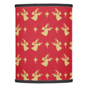 Christmas Angel Nativity Star Red Gold Lamp Shade