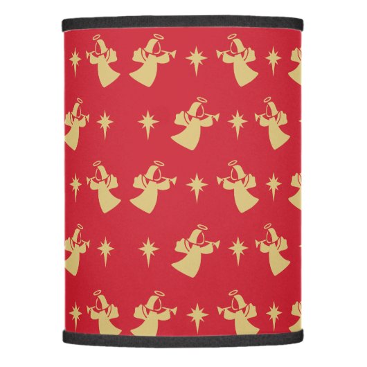 Christmas Angel Nativity Star Red Gold Lamp Shade (Front)