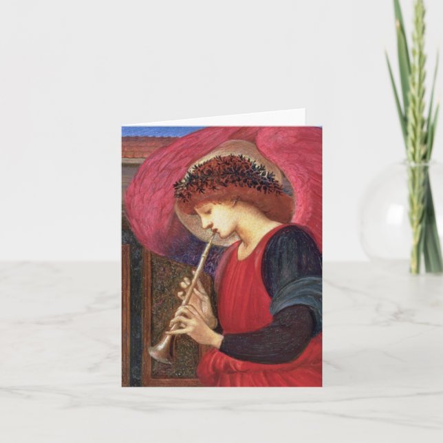 Christmas Angel Note Cards - Burne-Jones Red (Front)