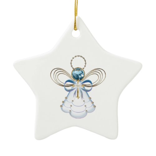 Christmas Angel of Faith Ceramic Ornament