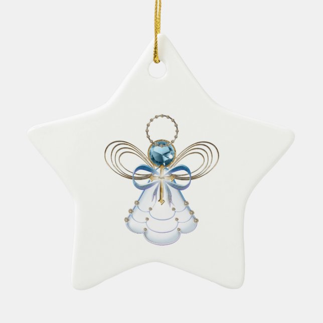 Christmas Angel of Faith Ceramic Ornament (Front)