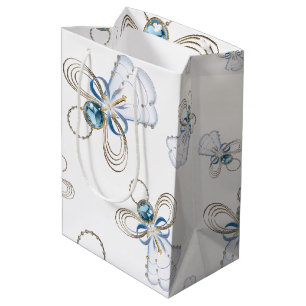 Christmas Angel of Faith Random Pattern Collage Medium Gift Bag