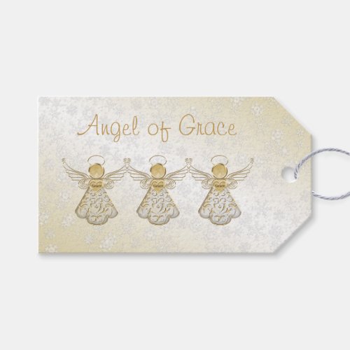 Christmas Angel of Grace GoldWhite To  From Gift Tags