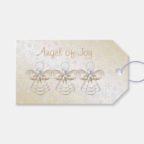 Christmas Angel of Joy GoldWhite To  From Gift Tags