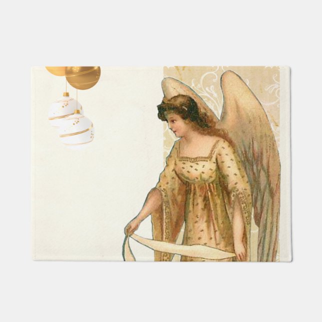 Christmas Angel & Ornaments  Doormat (Front)