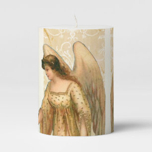 Christmas Angel & Ornaments Pillar Candle