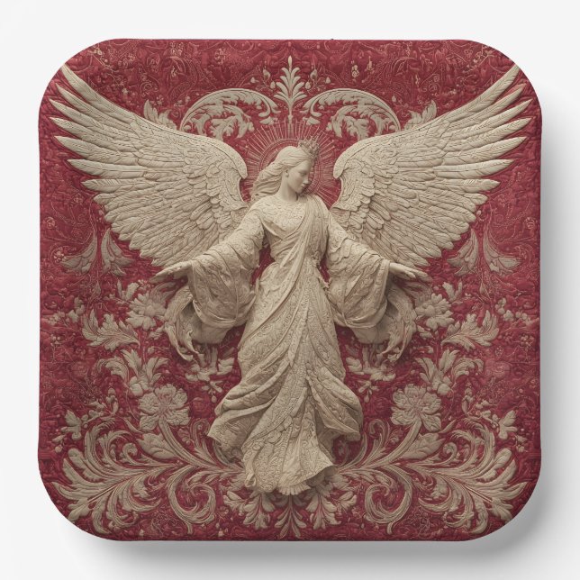 Christmas Angel Paper Plates (Front)