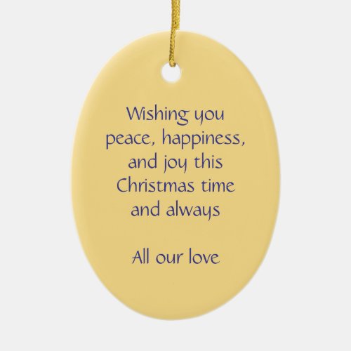 Christmas angel peace happiness and joy ornament