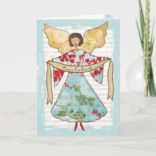 Christmas Angel Peace on Earth  Holiday Card