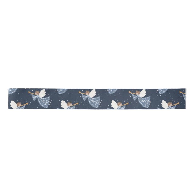 Christmas Angel Peace on Earth Holiday Heartfelt Satin Ribbon (Front)