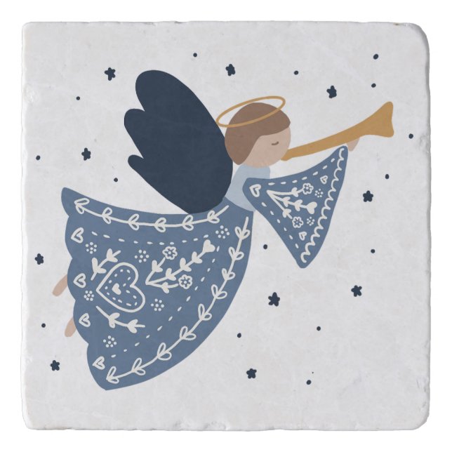 Christmas Angel Peace on Earth Holiday Heartfelt Trivet (Front)