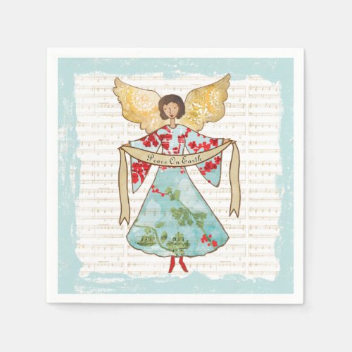 Christmas Angel Peace on Earth Paper Napkins