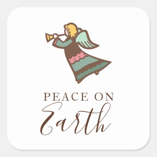 Christmas Angel  Peace On Earth Square Sticker