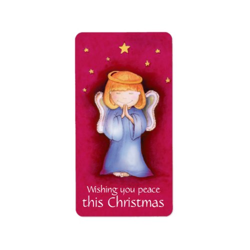 Christmas angel peace red sticker