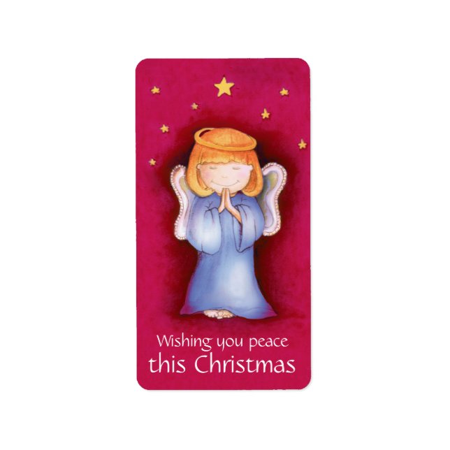 Christmas angel peace red sticker (Front)