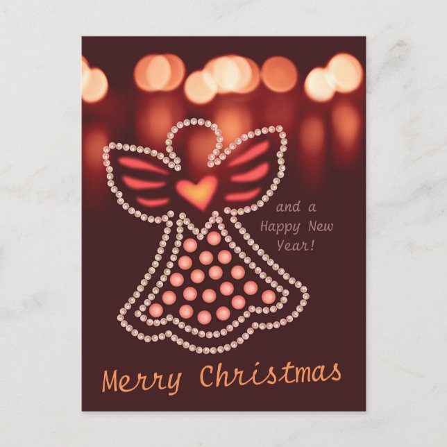 Christmas angel Pearls and candlelight CC0048 Holiday Postcard (Front)