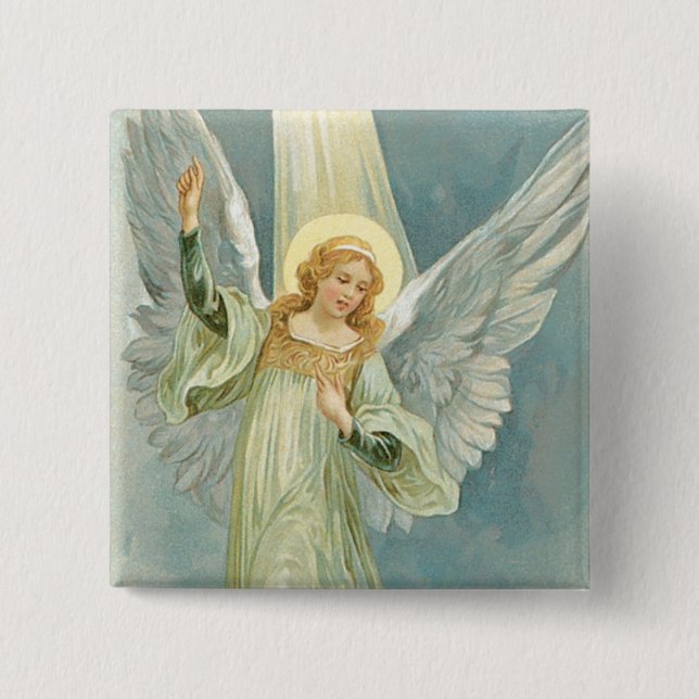 Christmas Angel Pinback Button (Front)