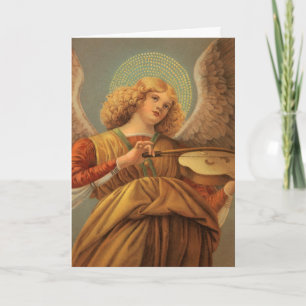 Christmas Angel Playing the Violin by Forli Holiday Card