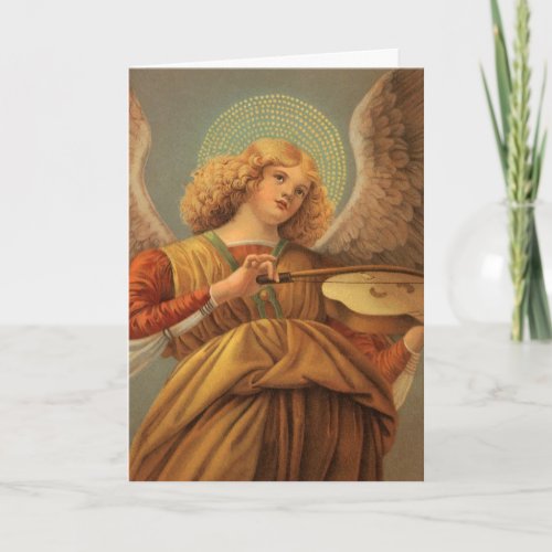 Christmas Angel Playing the Violin by Forli Holiday Card