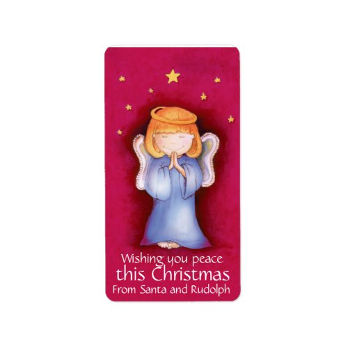 Christmas angel red gift labels