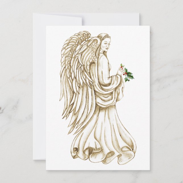 Christmas Angel Religious Holiday Flat Card (Front)