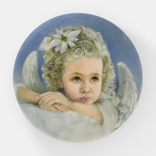 Christmas Angel Round Paperweight