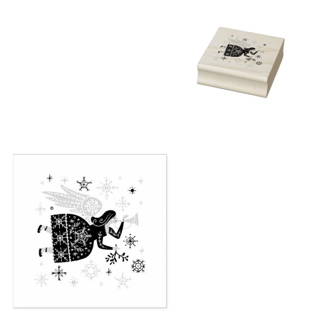 Christmas Angel   Rubber Stamp (Stamped)