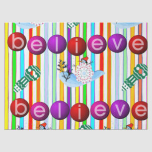 Christmas Angel Santa Tissue Paper Believe