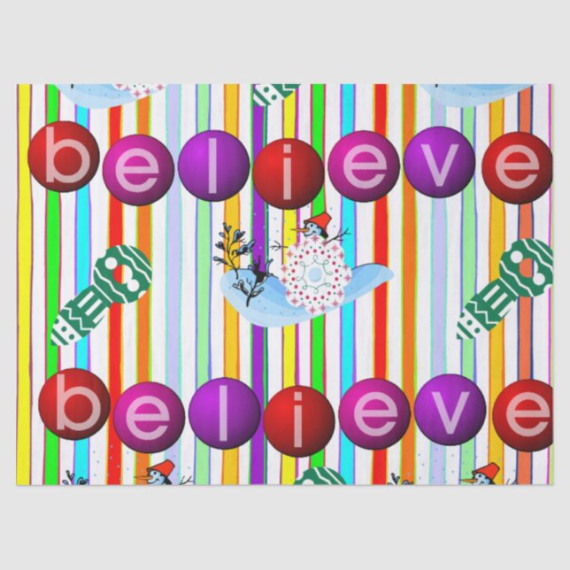 Christmas Angel Santa Tissue Paper Believe (Front)