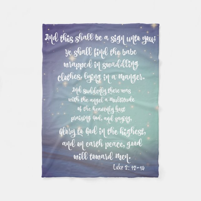 Christmas Angel Scripture Fleece Blanket (Front)