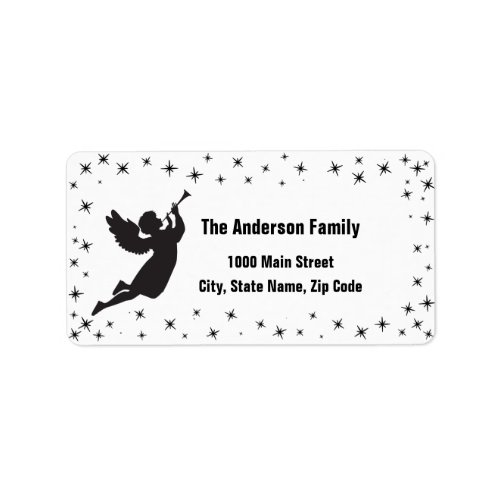 Christmas Angel Silhouette Address Label