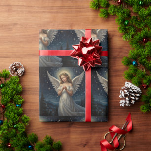 Christmas Angel Starry Night  Wrapping Paper