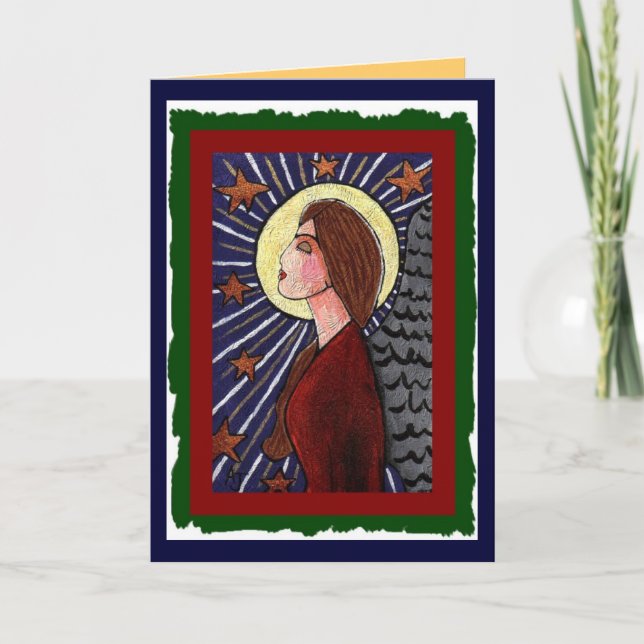 Christmas Angel & Stars - holiday card (2) (Front)