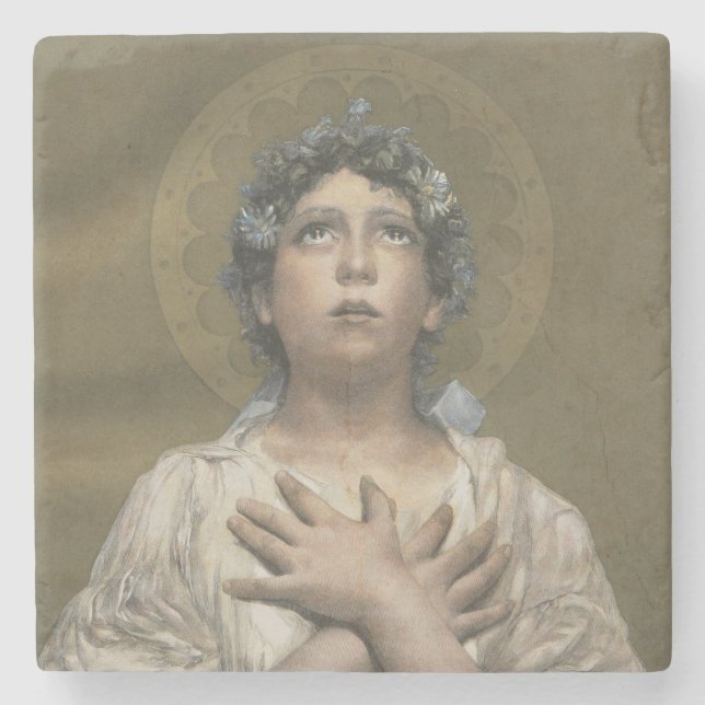 Christmas Angel  Stone Coaster (Front)