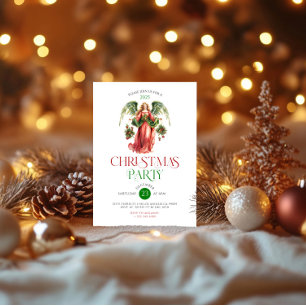 Christmas Angel Typography Christmas Party In Invitation