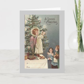 Christmas Angel Vintage Card by vintagecreations at Zazzle