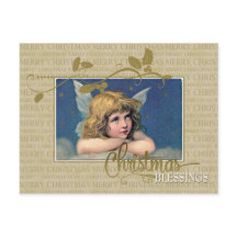 Christmas Angel Vintage Reproduction Postcard
