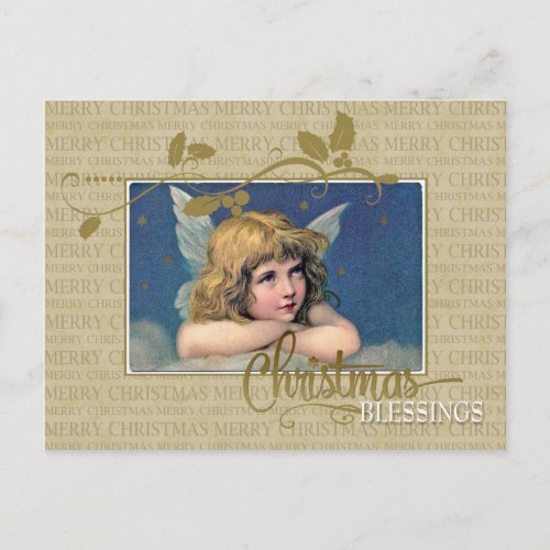 Christmas Angel Vintage Reproduction Postcard
