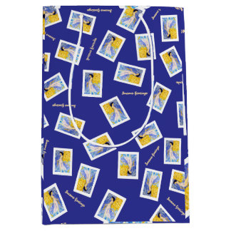 Christmas Angel Winter Snow Maureen Girard Medium Gift Bag