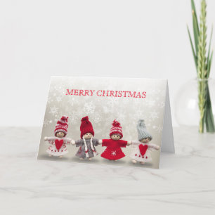 Christmas Angel Winter Snowfall Heart Holiday Card