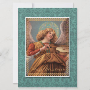 Christmas Angel with a Violin Invitation