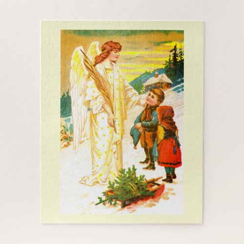 Christmas angel with children art jigsaw puzzle