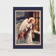Christmas Angel With Deer Card