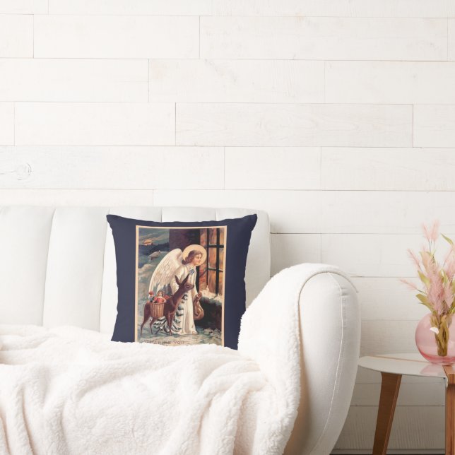 Christmas Angel With Deer Pillow (Couch)