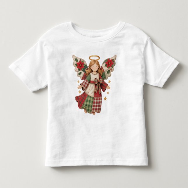 Christmas Angel with Golden Stars Toddler T-shirt (Front)