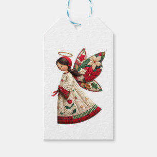 Christmas Angel with Holiday Flowers Gift Tags